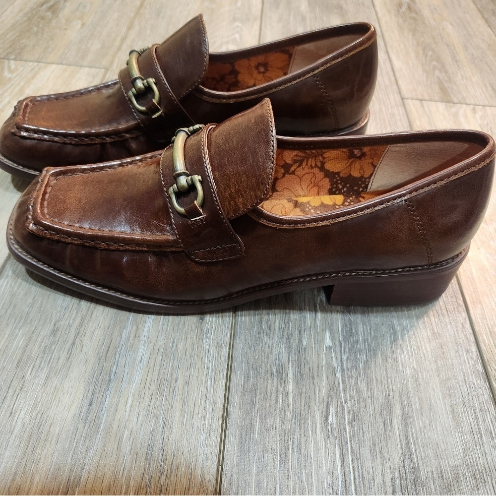Korks Womans Florence Brown Leather Loafers Size 11 - Picture 3 of 9